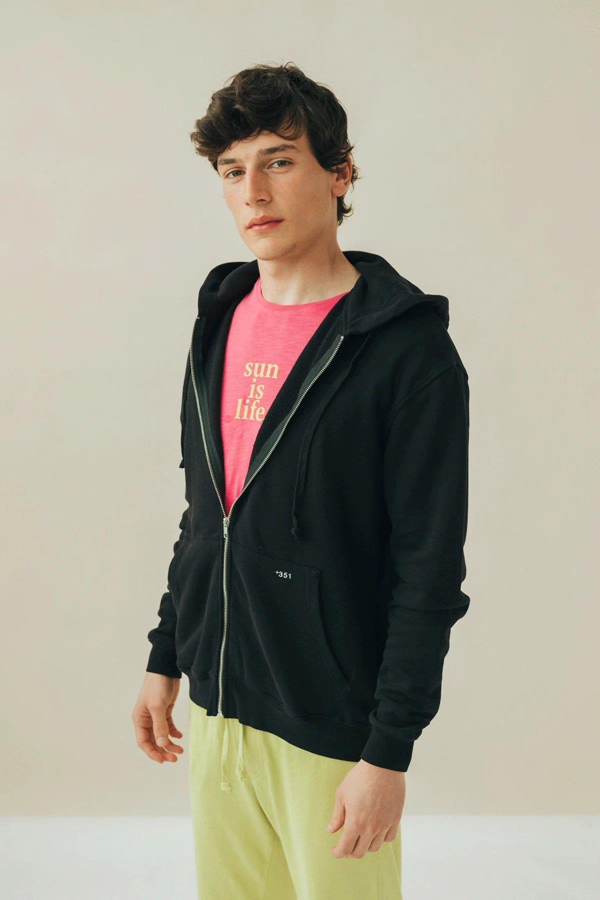Hoodie with Zip Unisex - +351