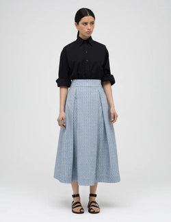High-Waisted Pleated Skirt Delos Print - A LINE