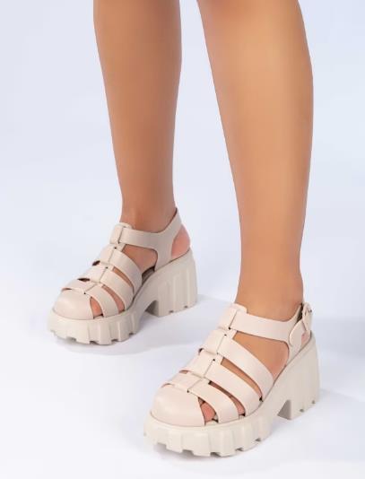 Megan Beige Platform Sandal - Melissa