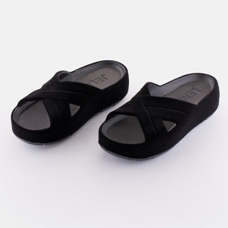 ARI 01 Black Vegan Platform Slides - Lemon Jelly
