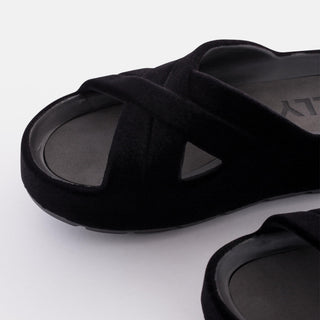 ARI 01 Black Vegan Platform Slides - Lemon Jelly