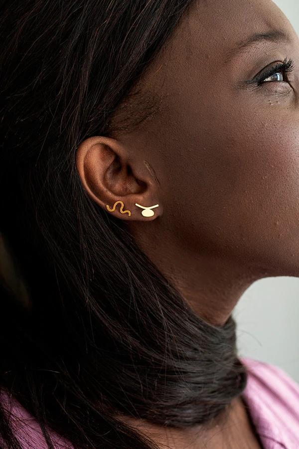 Partes De Um Todo Gold Plated Earring (4 uni)  - Inês Telles