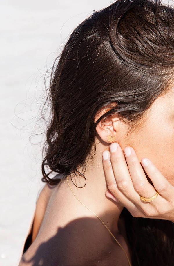 Solar Short Gold Plated  Earring - Inês Telles