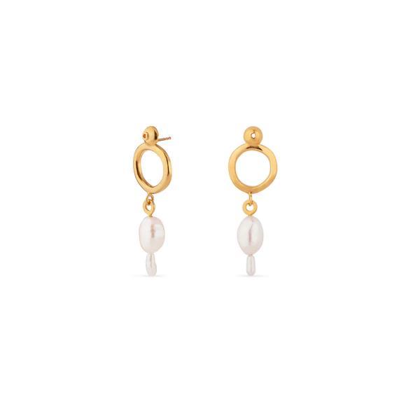 Azurra Long Gold Plated Earring with Pearls - Inês Telles