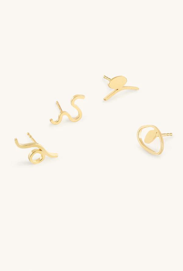 Partes De Um Todo Gold Plated Earring (4 uni)  - Inês Telles