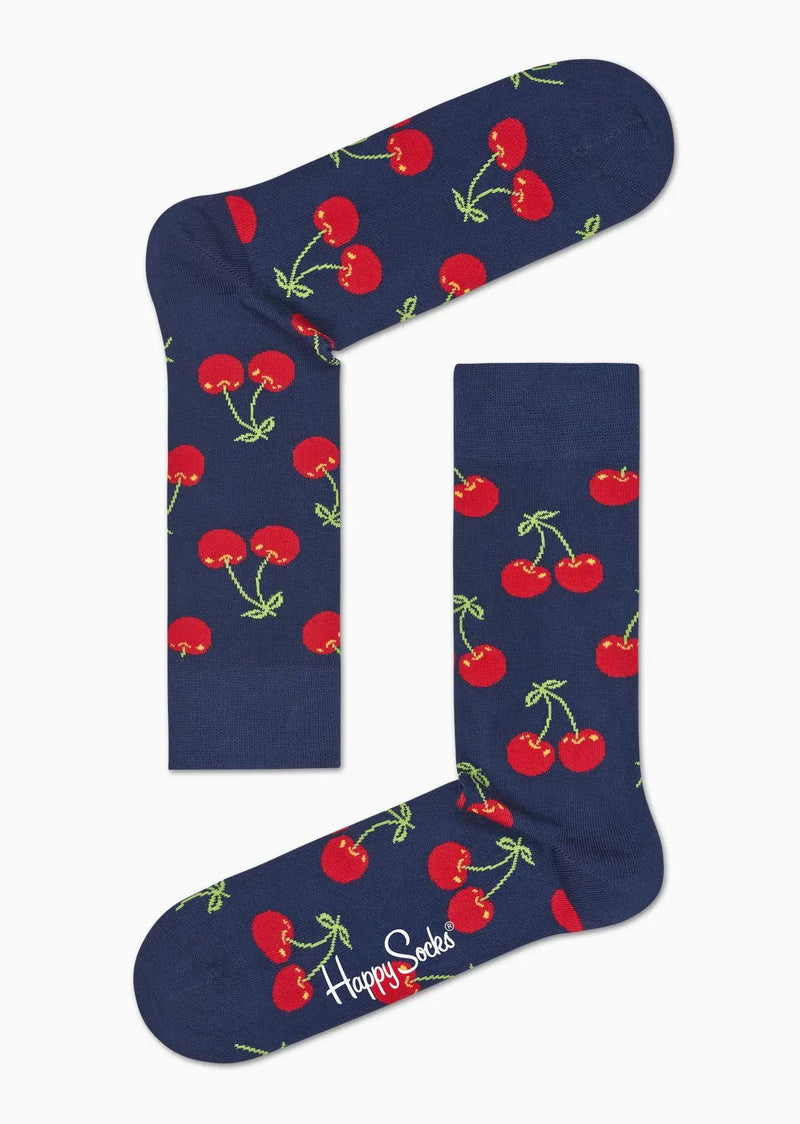 Cherry Socken Marineblau und Rot - Happy Socks