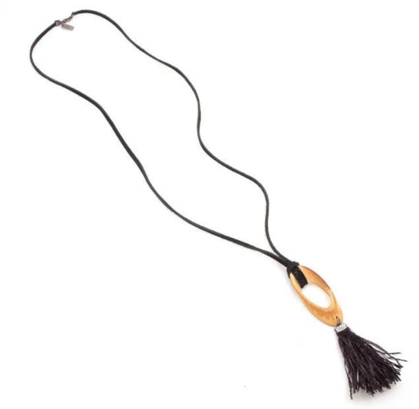 Bamboo and Tassel Necklace - Maria Oiticica