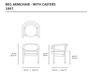 Beg Armchair with Caster - 1967 . Sergio Rodrigues