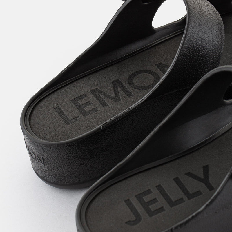 FÉNIX 01 Vegan Black Sandals With Buckles - Lemon Jelly