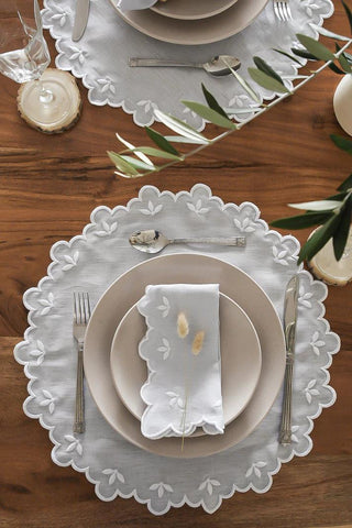 Baby Blue Half Flower Placemat  - Aida Home Living