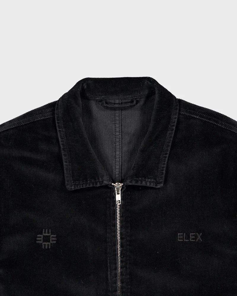 Corduroy Black Zip Jacket - ELEX