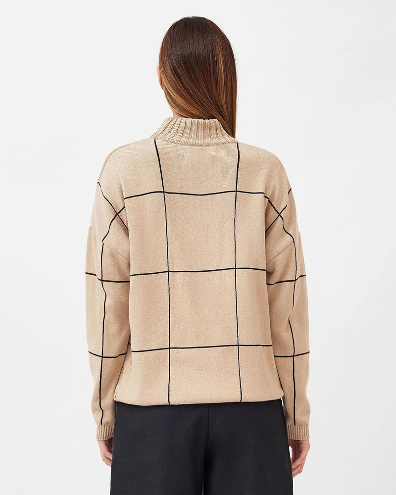 Knitted Checked Pattern Pullover - Mila.Vert