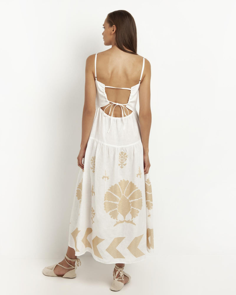 Peacock Long Dress Strap - Greek Archaic Kori