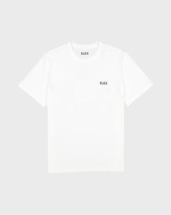 Withe T-Shirt with Black Logo - ELEX