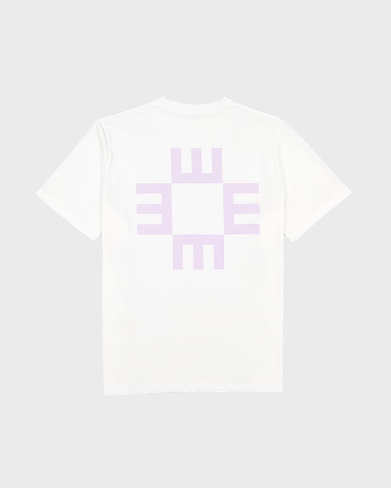 White T-Shirt with Lilac Logo - ELEX