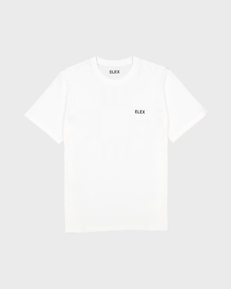 White T-Shirt with Black Logo - ELEX