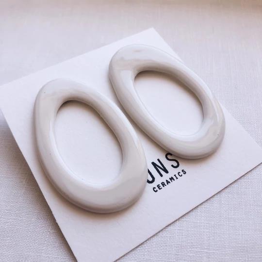 Marie Valentine White Earring - Uns Ceramics