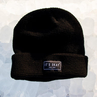 Black Waffle Beanie - Its Okay