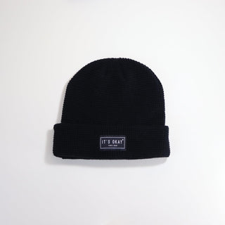 Black Waffle Beanie - Its Okay
